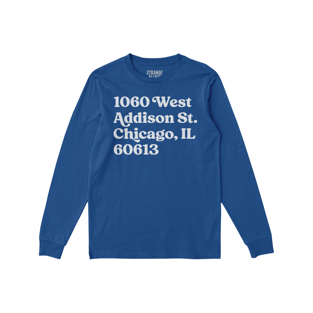 Chicago Baseball Stadium North Side Address Long Sleeve T-shirt