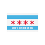 Chicago Gadsden Flag Sticker & Magnet featuring a Chicago flag-inspired design with four red stars and DON’T TREAD ON US sl