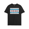 Chicago Gadsden Flag Shirt with a distressed flag motif and DON'T TREAD ON US slogan, representing resistance and community s