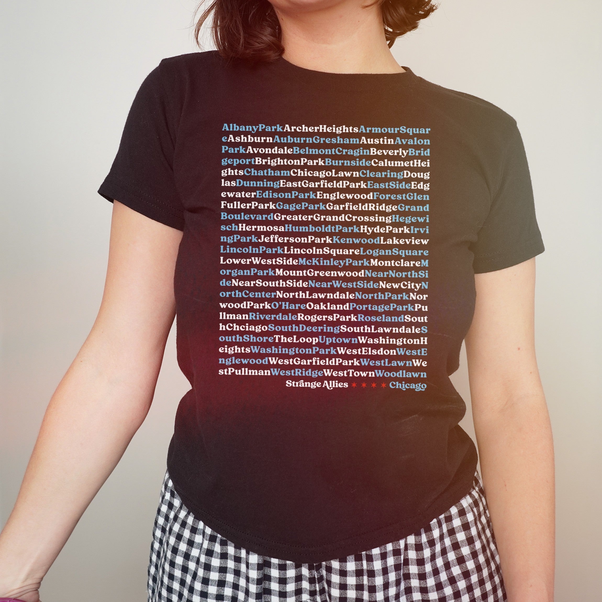 Chicago Neighborhoods Women's Baby Tee