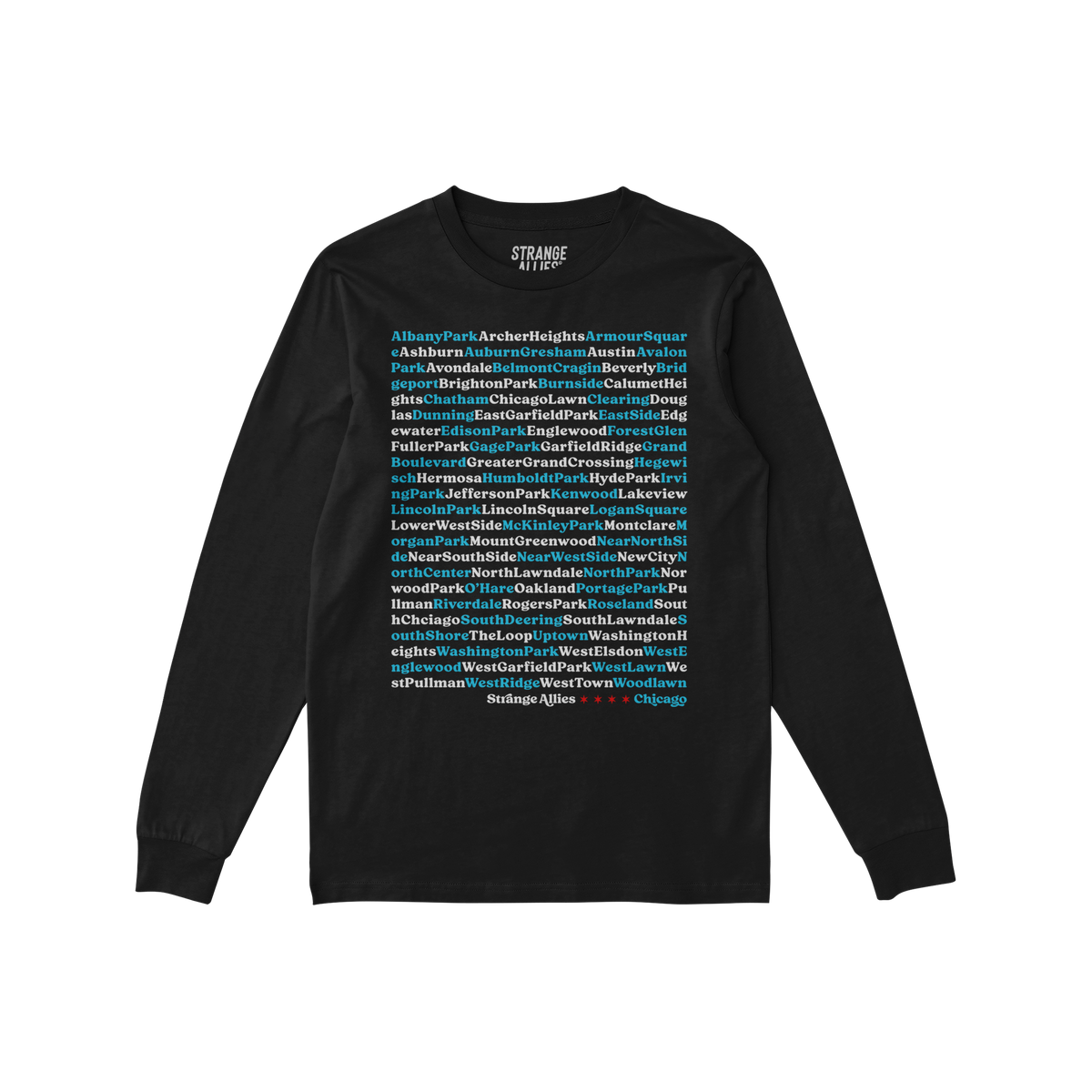 Chicago Neighborhoods Long Sleeve T-shirt