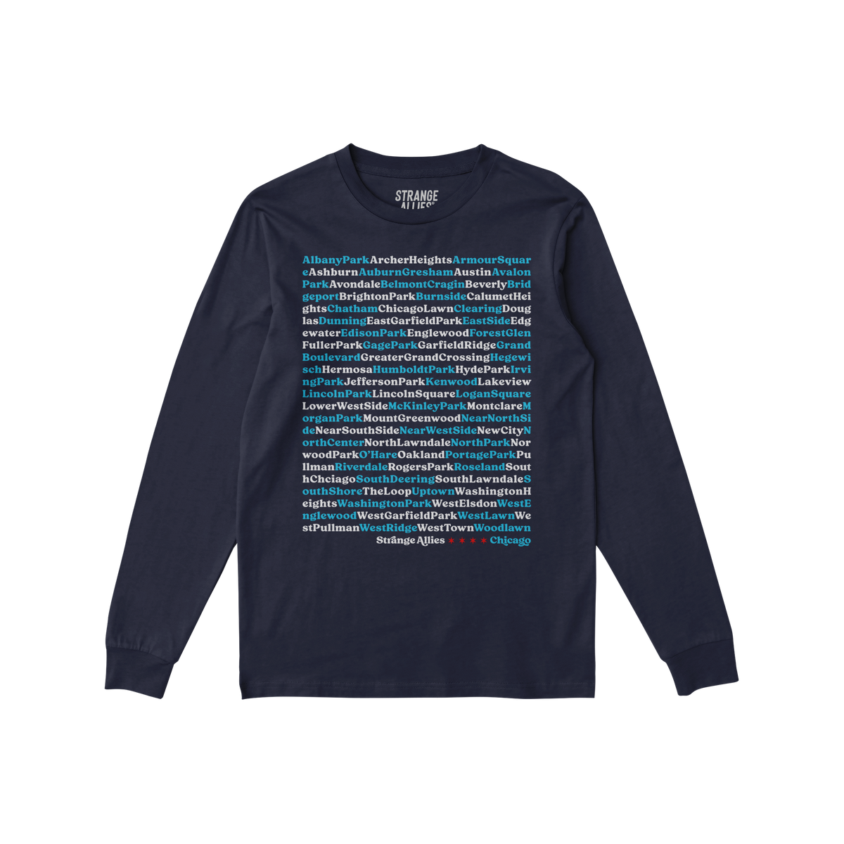 Chicago Neighborhoods Long Sleeve T-shirt