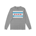 Chicago No Kings Flag Shirt featuring a Chicago city flag graphic with NO KINGS NO MASTERS slogan, symbolizing anti-authorita
