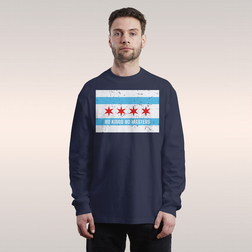 Chicago No Kings Flag Long Sleeve T-shirt