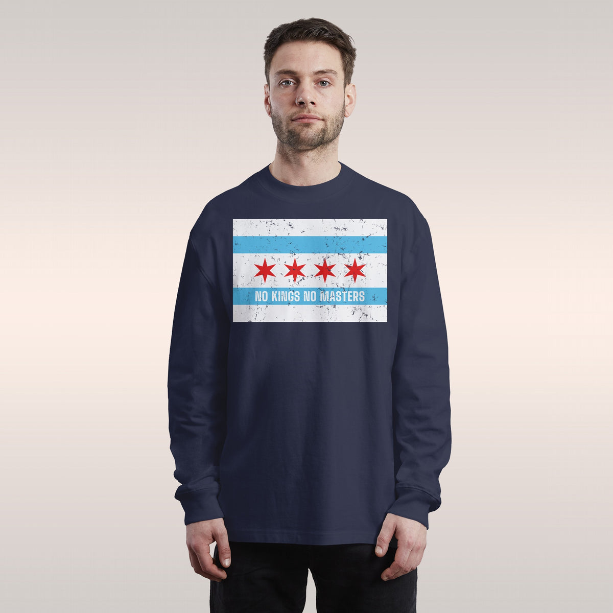 Chicago No Kings Flag Long Sleeve T-shirt