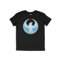 Chicago Rebel Alliance T-shirt showcases a stylized peregrine falcon in a crescent frame with a red star, symbolizing resista
