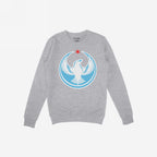 Chicago Rebel Alliance Hoodie & Sweatshirt featuring a stylized white peregrine falcon with outstretched wings on a light-blue circle, topped by a red six-pointed Chicago star, embodying protest spirit.