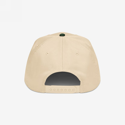 Rear view of the Chinga La Migra Hat, a beige snapback cap with an adjustable strap, boldly challenging oppression through its defiant message against immigration enforcement, embodying resistance and solidarity.