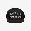 The Chinga La Migra Hat features bold, white Old English embroidery on the front, delivering a powerful anti-fascist message, ideal for immigrant rights defenders and protest attendees.