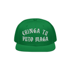 Chinga Tu MAGA Hat featuring bold, Old English embroidery with a protest message on a snap-back baseball cap, embodying anti-