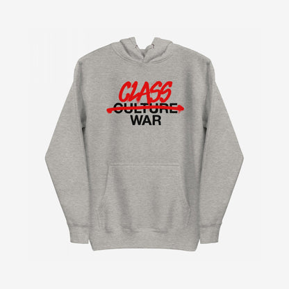 Class War Hoodie & Sweatshirt features bold graffiti-style lettering, with CLASS WAR replacing CULTURE WAR, highlighting a focus on social justice. Ideal for those challenging societal narratives.