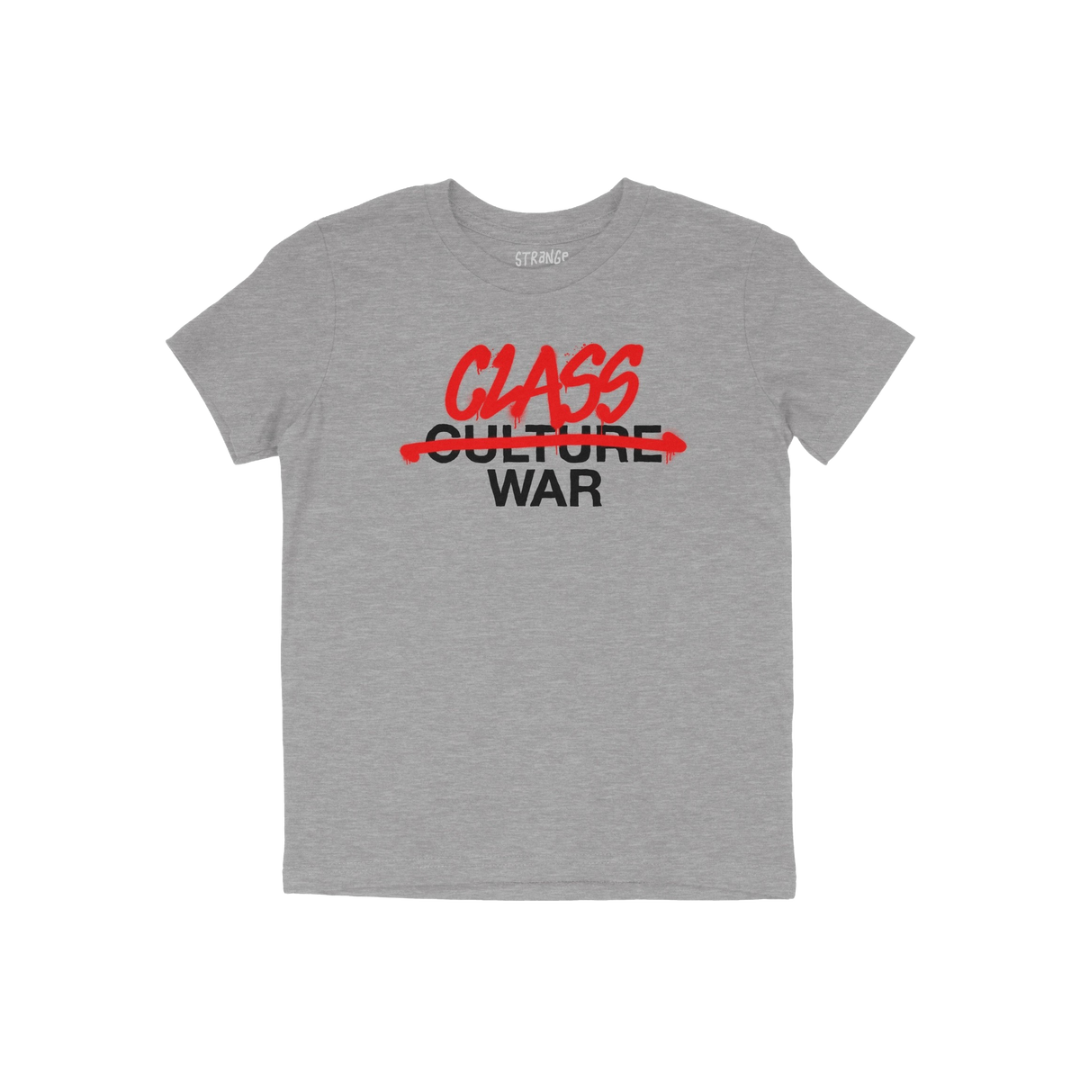 Class War Shirt features CLASS WAR in bold, graffiti-style text, overlaying CULTURE WAR on a heather-gray tee, embodying defi