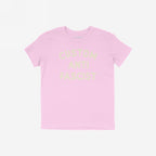 Custom Anti-Fascist Kids T-shirt featuring Custom Anti Fascist in cream ink. The light pink tee is perfect for young activists to express their beliefs in a comfortable, durable style.