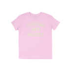 Custom Anti-Fascist Kids T-shirt featuring Custom Anti Fascist in cream ink. The light pink tee is perfect for young activist