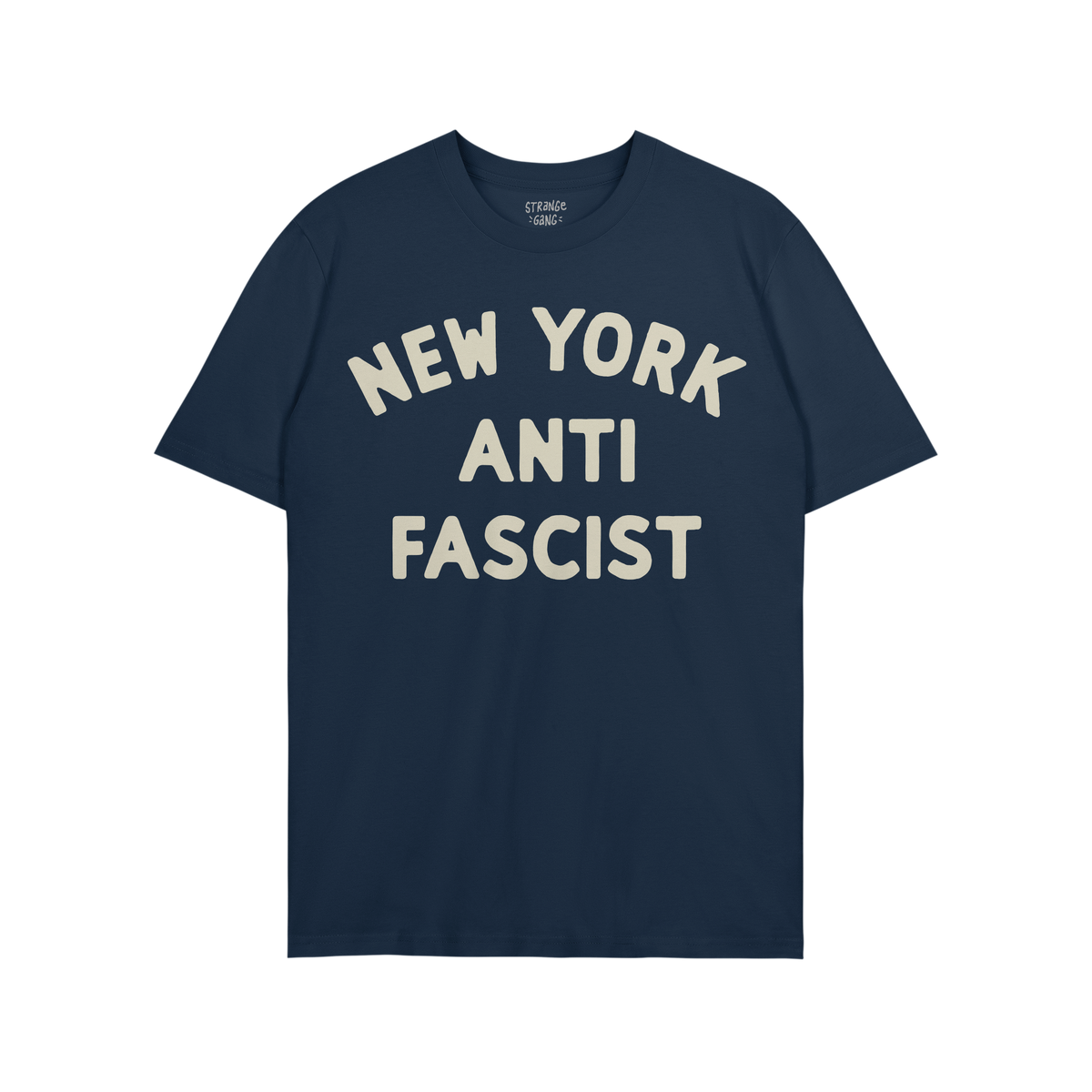 Custom Anti-Fascist T-shirt featuring bold NEW YORK ANTI FASCIST text, embodying activism and resistance. Ideal for expressin