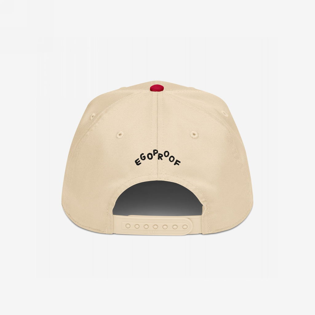 Back view of Custom Hate Has No Home Here 5-Panel Hat, featuring an EGOPROOF logo above the snap closure, embodying unity and anti-hate values with its purposeful design.