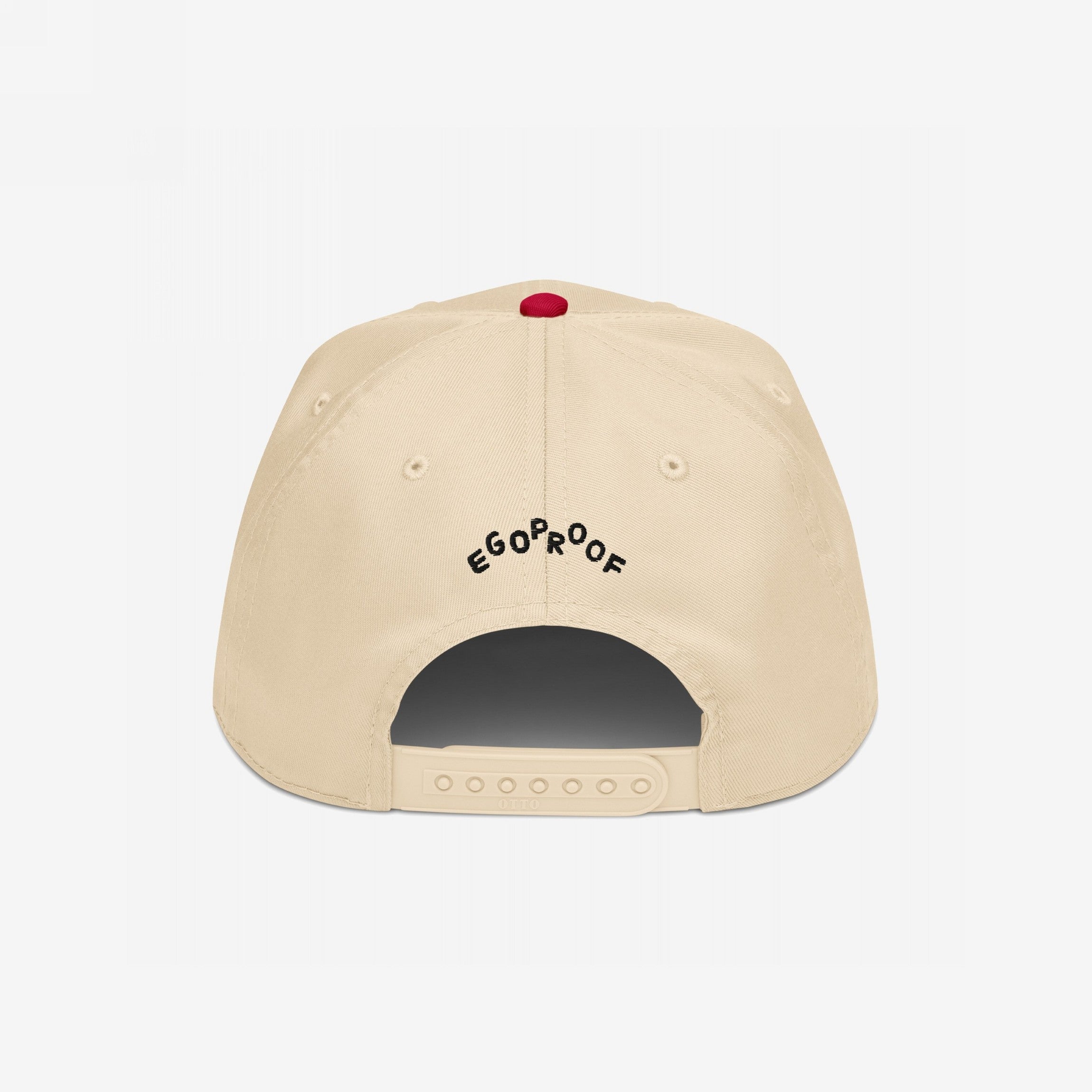 Back view of Custom Hate Has No Home Here 5-Panel Hat, featuring an EGOPROOF logo above the snap closure, embodying unity and anti-hate values with its purposeful design.