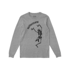 Depression T-shirt featuring a black skeleton dancing under DEPRESSION! in gothic font, embodying chaos and existential humor