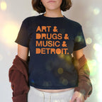 Detroit Art Drugs Music Women's Baby Tee