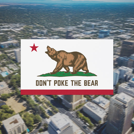 Don’t Poke The Bear California flag sticker, activist decal ready for cars, laptops, or protest kits