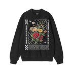 The Dreams sweatshirt features vintage floral graphics, checkerboard, spider-web, and star motifs, with the slogans “DREAM 