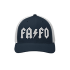 FAFO Hat with gothic-style lettering and lightning bolt, embodying defiance against extremism. Perfect for rallies or everyda