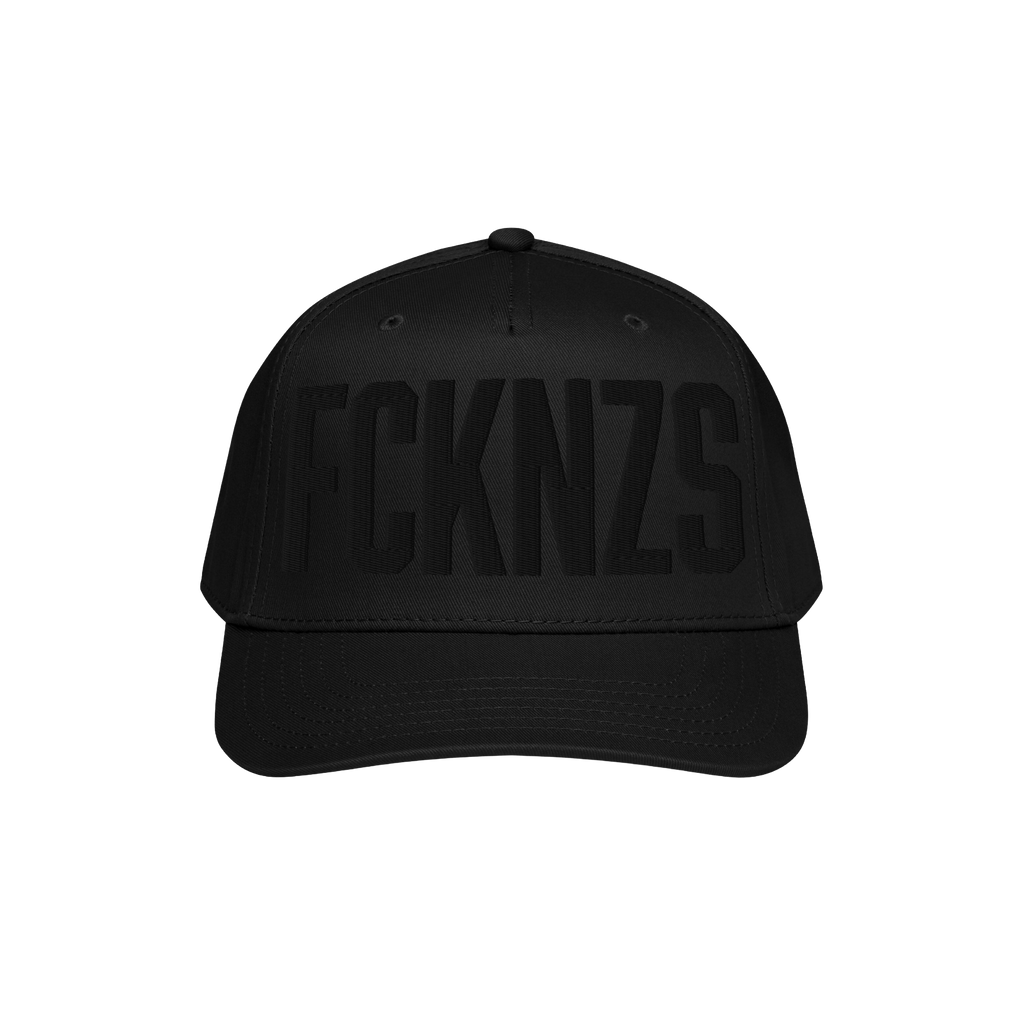 Black FCKNZS Hat with bold embroidered letters, expressing an anti-fascist message. Ideal for those who value visible protest