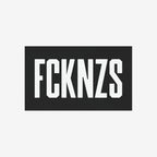 FCKNZS Sticker & Magnet featuring bold, white block letters on a black panel, designed for anti-fascist protests. Available as a 7.5 x 3.75-inch sticker or 7.5 x 4.5-inch magnet.