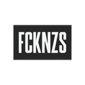 FCKNZS Sticker & Magnet featuring bold, white block letters on a black panel, designed for anti-fascist protests. Available a