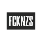 FCKNZS Sticker & Magnet featuring bold, white block letters on a black panel, designed for anti-fascist protests. Available a