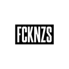 FCKNZS Sticker & Magnet featuring bold stencil-style FCKNZS text in white on black, symbolizes anti-fascist protest. Availabl