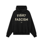 The Fight Fascism Hoodie features bold, distressed text across the chest, embodying anti-fascist activism with its prominent 