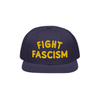 Navy Fight Fascism Hat with bold yellow embroidery, ideal for making a statement against hate. Perfect for protests or daily 