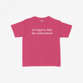 The Film The Police Women's Baby Tee showcases a bold message on a bright pink/magenta crew-neck, promoting police accountability with its statement, it’s legal to film law enforcement, in white text.