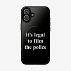 Film The Police iPhone Tough MagSafe Case features a bold slogan advocating for police accountability. Designed for iPhone 13-17 Pro Max, it supports MagSafe charging, perfect for rights-conscious individuals.