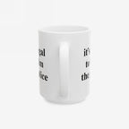Film The Police Mug in white ceramic with black serif text partially visible; handle centered. Available in 11 oz. and 15 oz.; dishwasher and microwave safe, embodying protest energy.