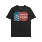 For The Wealthy T-shirt features a distressed American flag design with the slogan “OF THE WEALTHY BY THE WEALTHY FOR THE W