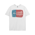 For The Wealthy T-shirt features a distressed U.S. flag design with the bold message OF THE WEALTHY, BY THE WEALTHY, FOR THE 