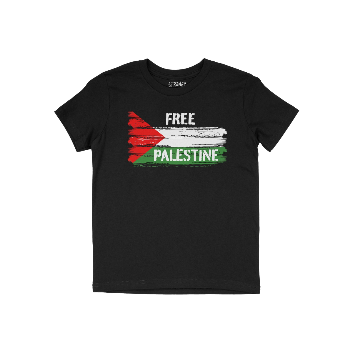 Free Palestine Shirt featuring a distressed Palestinian flag with FREE above and PALESTINE below in white, symbolizing resist