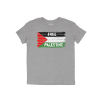 Free Palestine Shirt featuring a stylized Palestinian flag with distressed brush-stroke stripes and bold FREE PALESTINE messa