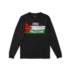 Free Palestine Shirt featuring a distressed Palestinian flag in brush-stroke style and “FREE PALESTINE” text, embodying r