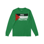 Free Palestine Shirt featuring a stylized Palestinian flag and FREE PALESTINE slogan, embodying resistance and solidarity. Id