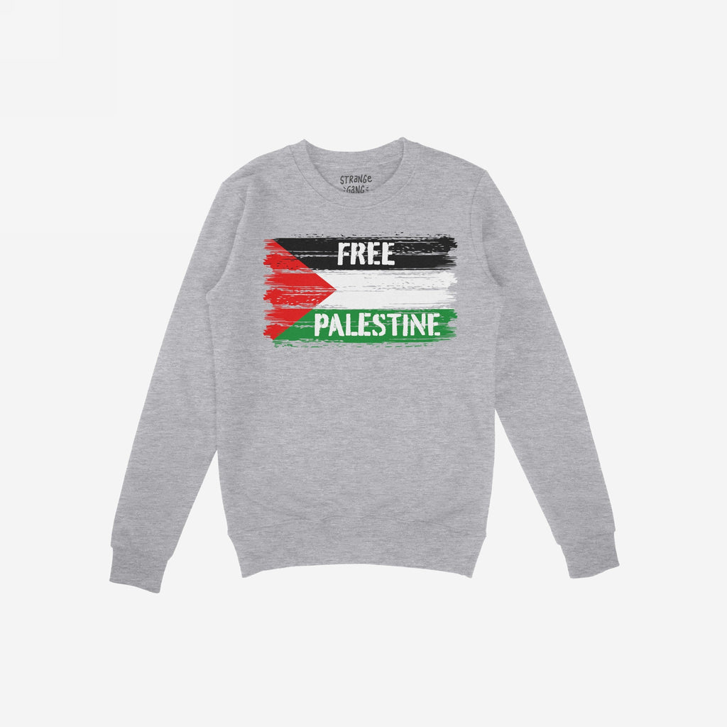 Free Palestine Shirt featuring a brush-stroke Palestinian flag and bold FREE PALESTINE text, symbolizing resistance and justice. Ideal for activists, available in various styles for expressive, everyday wear.