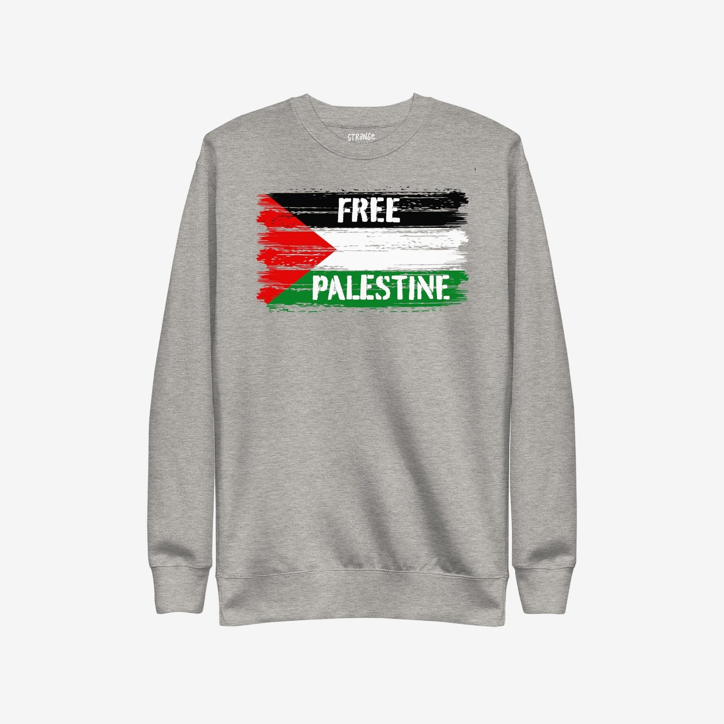 Free Palestine Hoodie & Sweatshirt featuring a distressed Palestinian flag design with FREE and PALESTINE text, symbolizing activist solidarity and resistance, ideal for protests or daily wear.