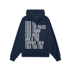 The Fuck 'Em All Back Print Shirt features bold protest text against ICE, police, Trump, and MAGA. Designed for impact and re