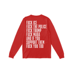 Fuck 'Em All Back Print Shirt features bold white block letters with political statements on the back, advocating resistance 