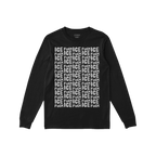 Black long-sleeve Fuck ICE Pattern T-shirt with bold “Fuck ICE” grid design, advocating immigrant rights and anti-fascism