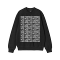 Black crew-neck sweatshirt featuring the Fuck ICE Pattern Hoodie & Sweatshirt design with a bold, white repeating ICE FUCK te