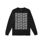 Fuck IDF Pattern T-shirt featuring a bold, all-over black and white text design with alternating “IDF” and “fuck,” ca