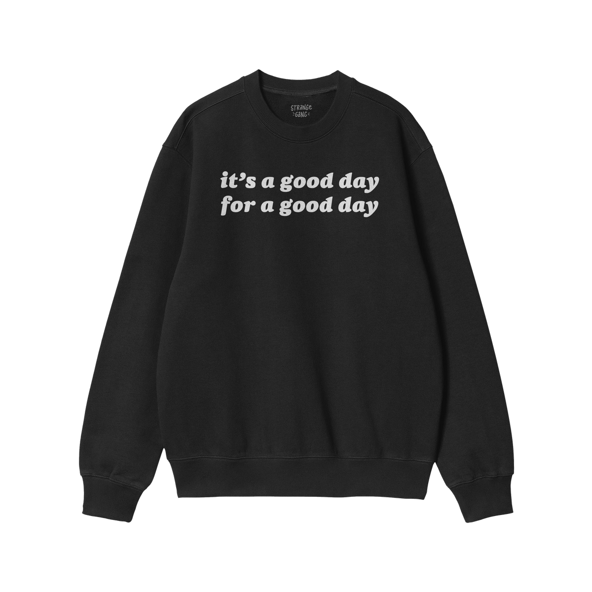 Black Good Day Shirt with it's a good day for a good day text across the chest, promoting positivity and mindfulness. Feature